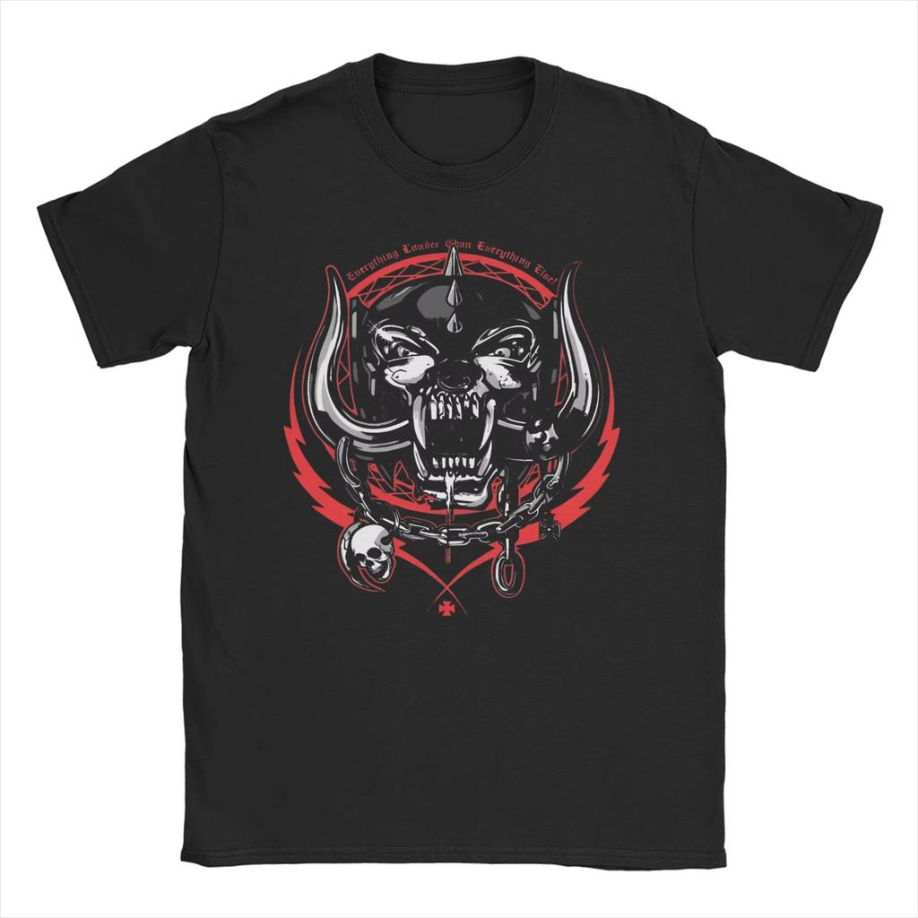 Męska Damska Koszulka Bawełniana Heavy Metal Motorhead Band Zabawna Koszulka z Krótkim Rękawem z Okrągłym Dekoltem Koszulki z Nadrukiem