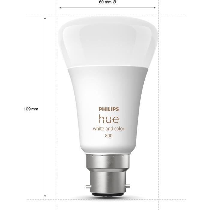 Ampoules connectées philips hue hue ampoule connectée x2 white and color ambiance 10 watt b22