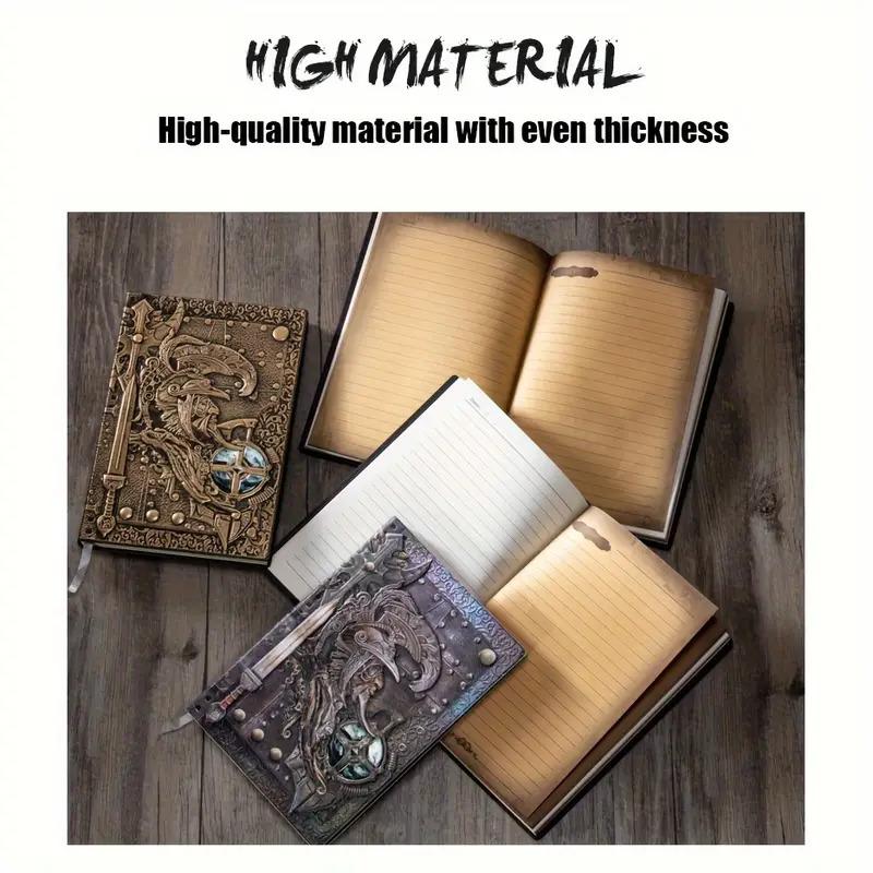 Vintage Embossed Leather Journal - A5 Retro Hardcover Notebook , Ideal for Writing, Diary, Business