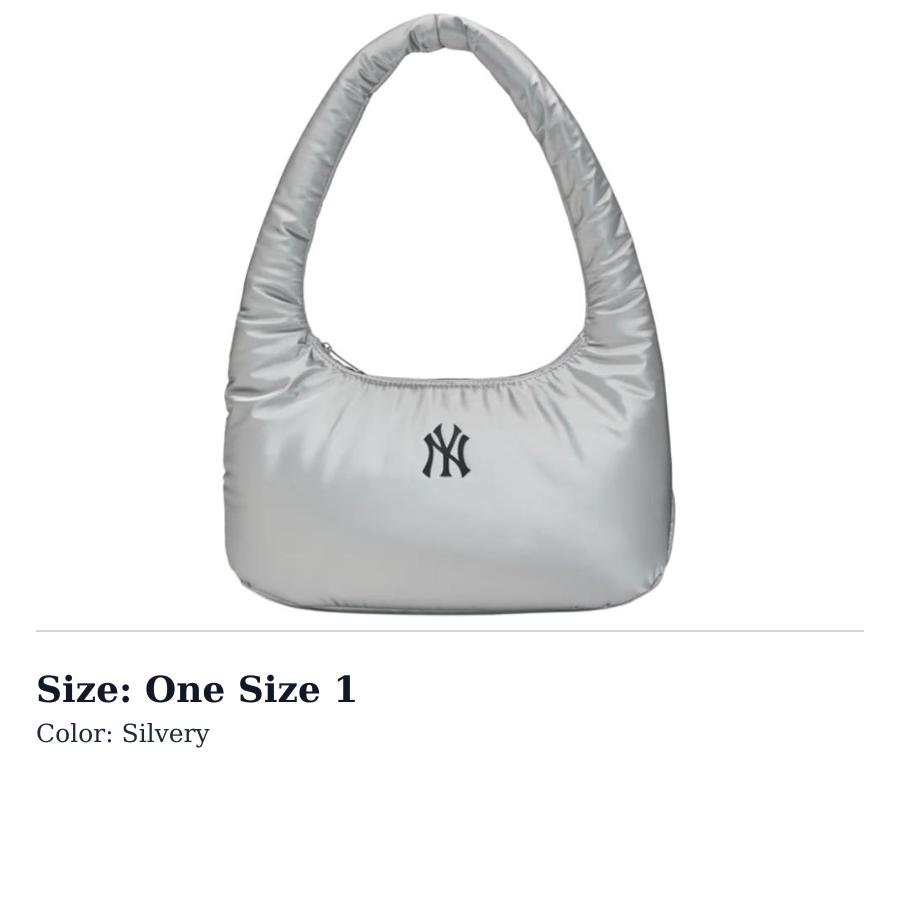 MLB Polyurethane Handbag, Shoulder Bag Regular Womens Silver 3ABQS044N-50SIS One Size 1