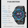 Men's and Women's Watch, Analog-Digital Dual Display Waterproof Watch, Multi-Function Military Sports Luminous Chronograph, Black