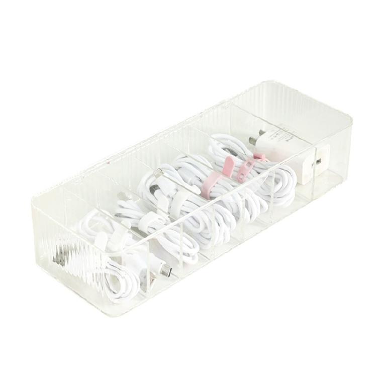 Cable Storage Box with Lid Clear Charger Cord Organizer Desk Organization Case