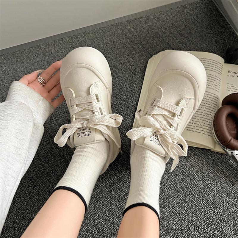 Zapatos de lona zapatos de mujer plataforma primavera transpirable nicho 2025 nuevos versión coreana versátiles zapatos blancos pequeños zapatos de suela gruesa estudiantes