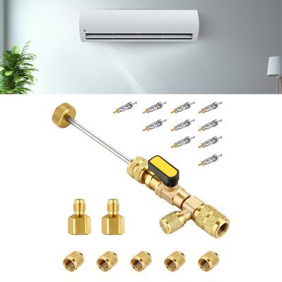 Narzędzie do usuwania i montażu rdzeni zaworów z podwójnym rozmiarem portów SAE 1/4 i 5/16 Narzędzia do naprawy linii klimatyzacyjnych dla HVAC R32 R410A