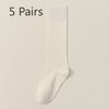 5 Pairs of Female Spring and Autumn Pure Cotton No Trace But Knee Long Leg Socks