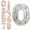 3D Silver Number Balloon Stand 0-9 Number Balloon Filling Frame Digital Balloon Frame Kids Party