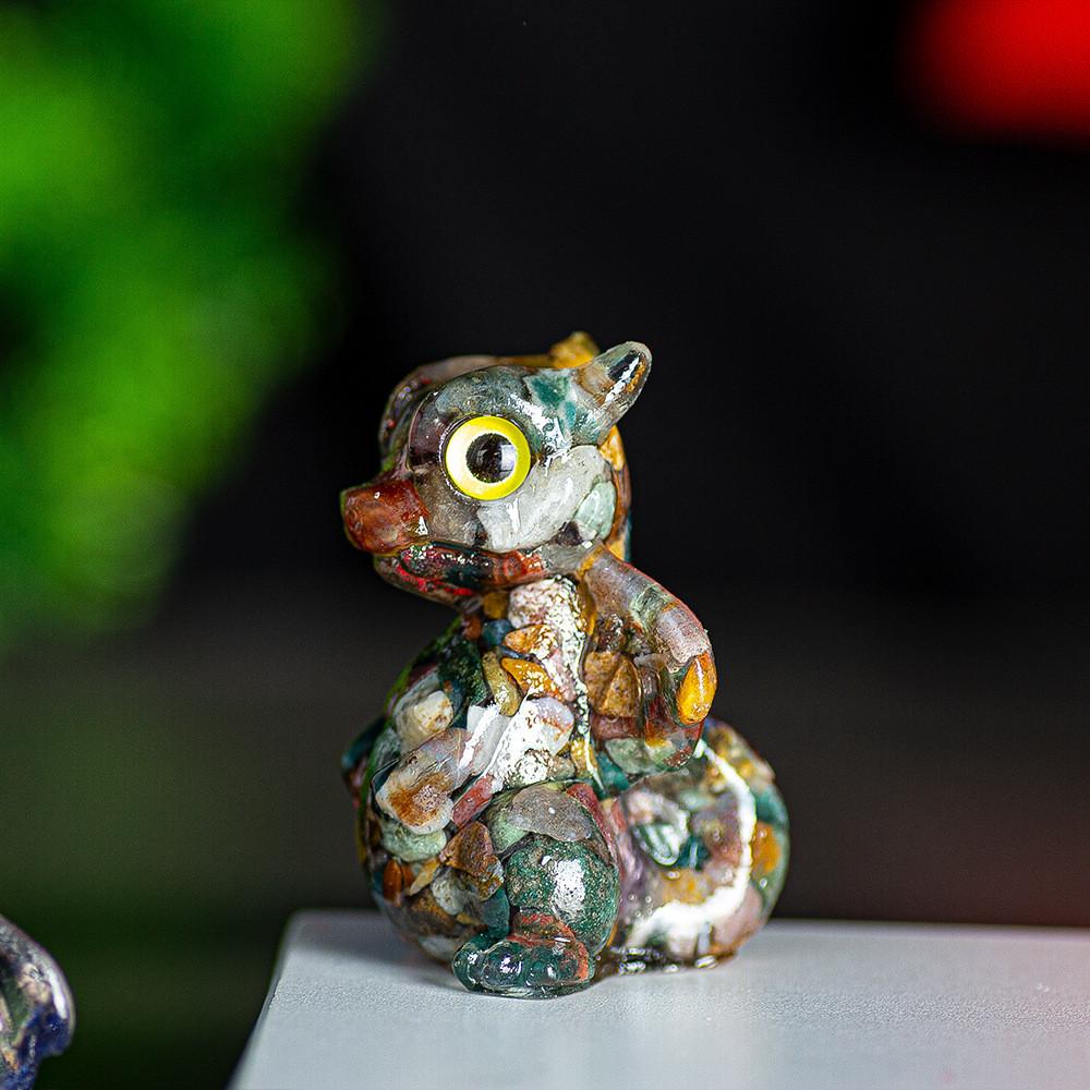 Crystal Energy Dragon Figurine Resin Craft For Office Decor Gift For Friends