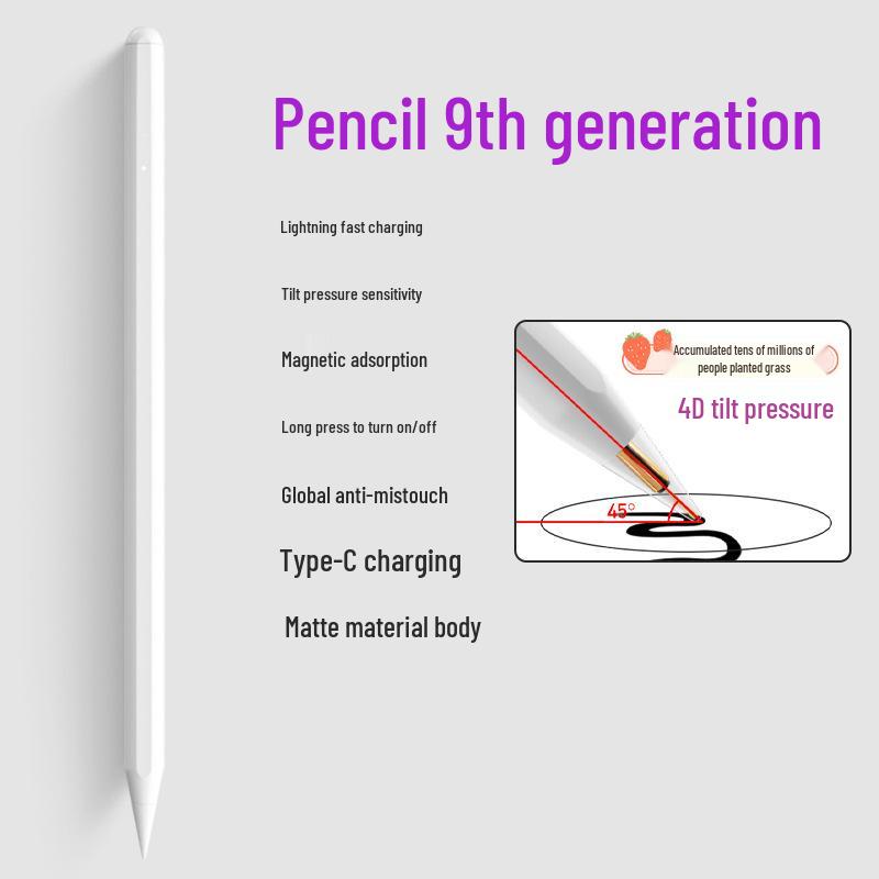 Magnetic Capacitive Stylus - Apple Pencil Alternative, Compatible for iPad Handwriting
