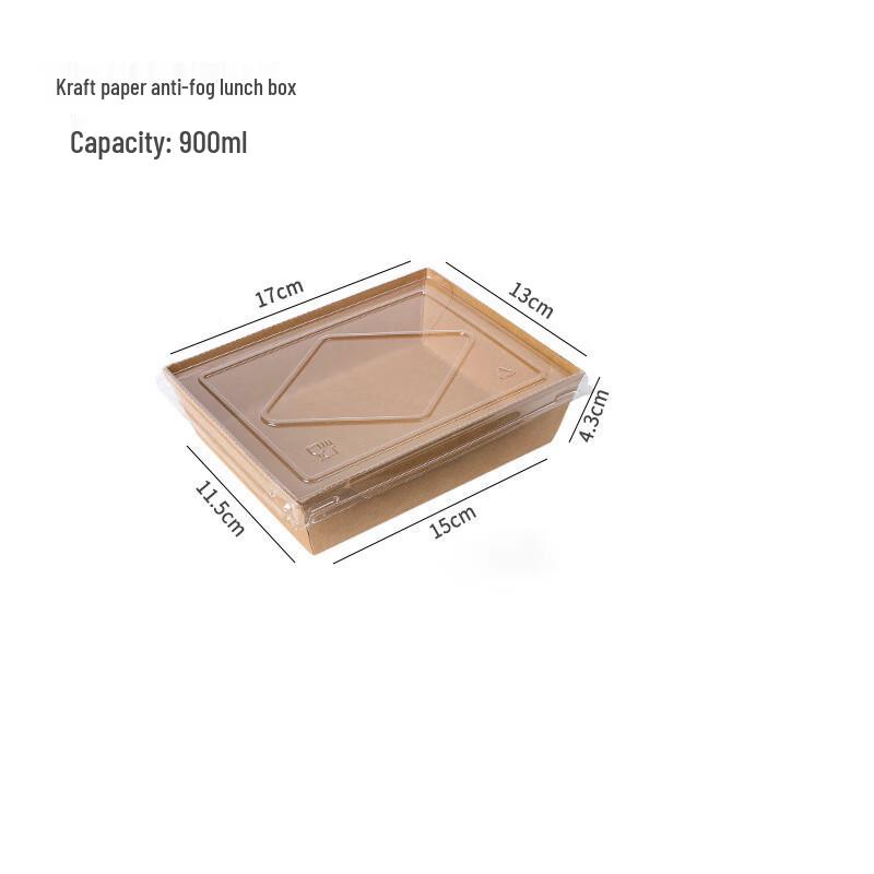 Changbaosen 900ml Kraft Paper Disposable Takeaway Boxes