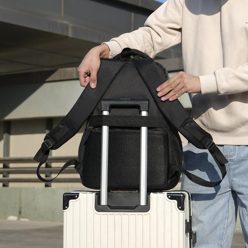 Simple Solid Color Business Computer Bag High-end Men's Backpack Commuter Backpack Outdoor Leisure Backpack