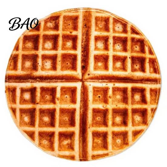 Fun Blanket for Movie Night Round Food Blanket, Realistic Themed Throw 59 Inch Novelty Waffle Pizza Burrito Donut Wrap, Soft Cozy Home Sofa Bed Travel