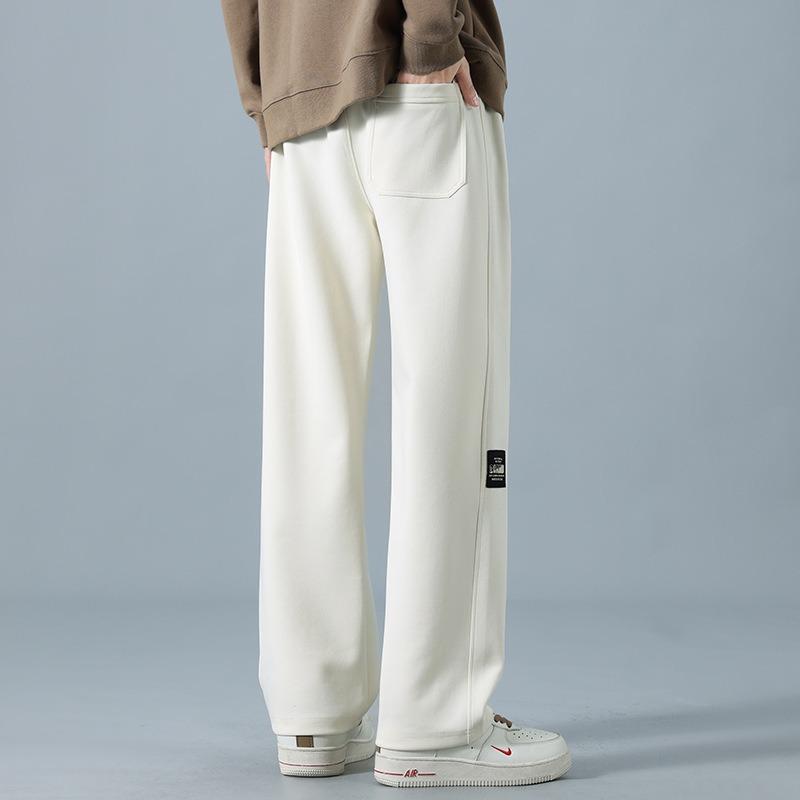 Pants Men's Spring and Autumn New Sports Wide-leg Pants Loose Drape Straight High-waisted Sweatpants Fashionable Solid Color Casual Trousers