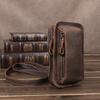 Neue Leder-Hüfttasche für Herren, Multifunktionale Crazy Horse Leder-Handytasche, Vertikaler Stil mit Gürtel, Kleine Outdoor-Umhängetasche