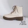 Women'S Casual Retro Lace Up Thick Soled Soft Leather Ankle Boots British Short Boots Women'S Boots Wide Botas Invierno Mujer