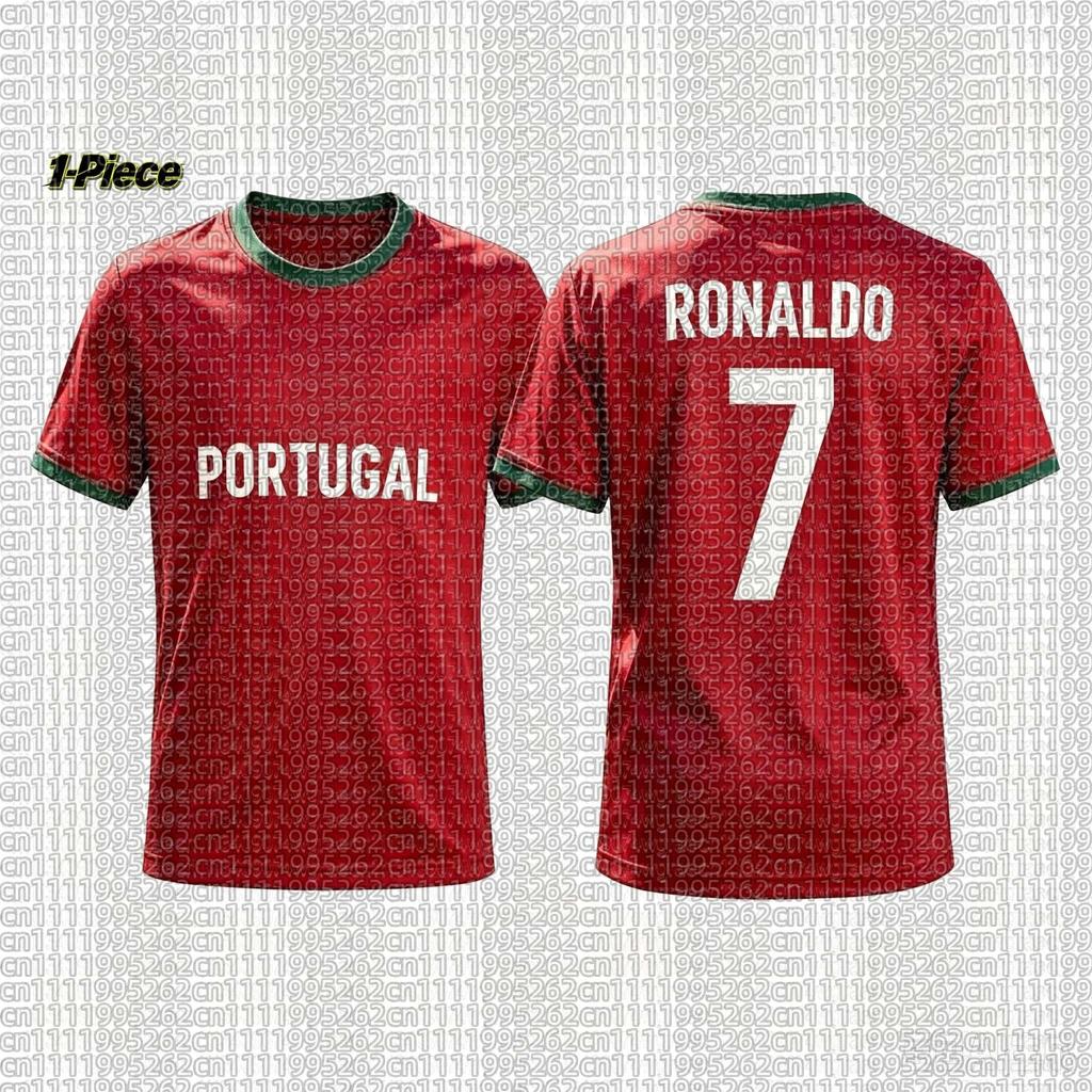 2026 WoUnisexWomen's Portugal Fan Edition – Special Summer Parent-Child Matching Set: Ronaldo Soccer Jersey & Shorts