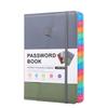 Modern A5 Password Journal PU Leather Notebook with Alphabet Tabs and Planner Stickers