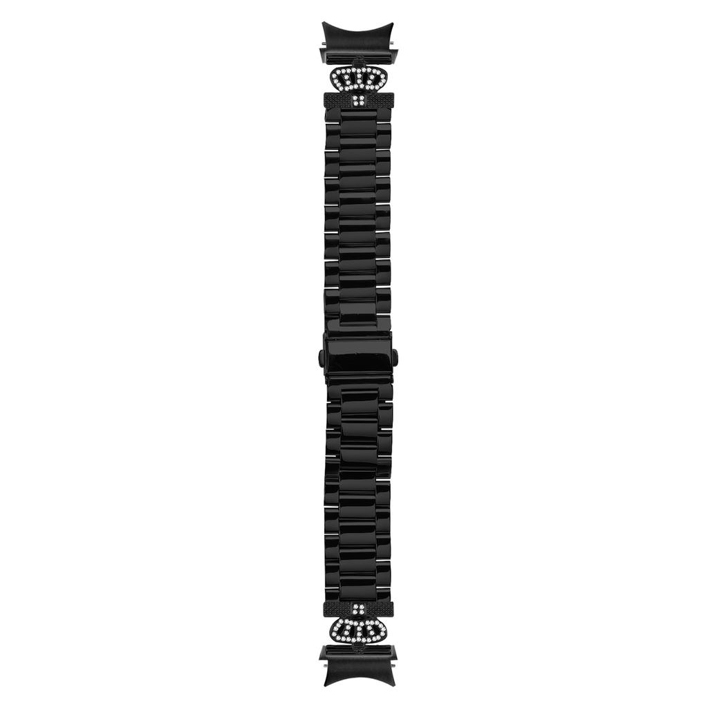 Metal Strap with Quick Release Connector for Samsung Galaxy Watch6 40mm/44mm/6 Classic 43mm/47mm Crown Shape Watch Band