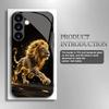 La maestosa custodia per telefono in vetro temperato con leone è adatta per Samsung Galaxy S26 S25 S24 S23 S22 S20 FE/Ultra/Plus antiurto