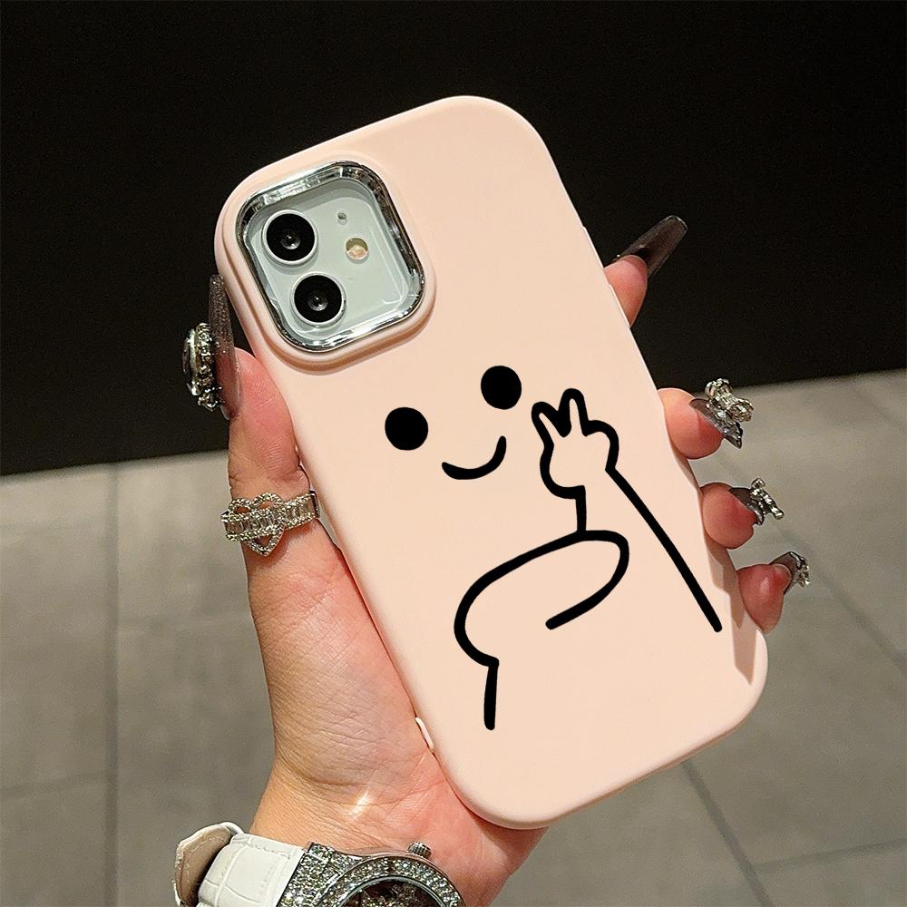 Für OPPO A16 A38 A57 A58 A74 A78 A98 Reno8T Reno13F Realme C25S C53 C65 Cartoon Schwarze Katze Silberner Rand Weiche Flüssigsilikon Schutzhülle