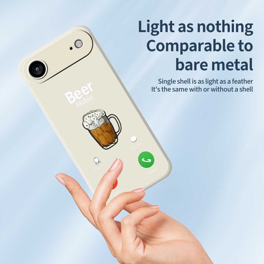 Für iPhone 17 Air Hülle Bier Muster Druck Gerade Kante TPU Handy Rückseite