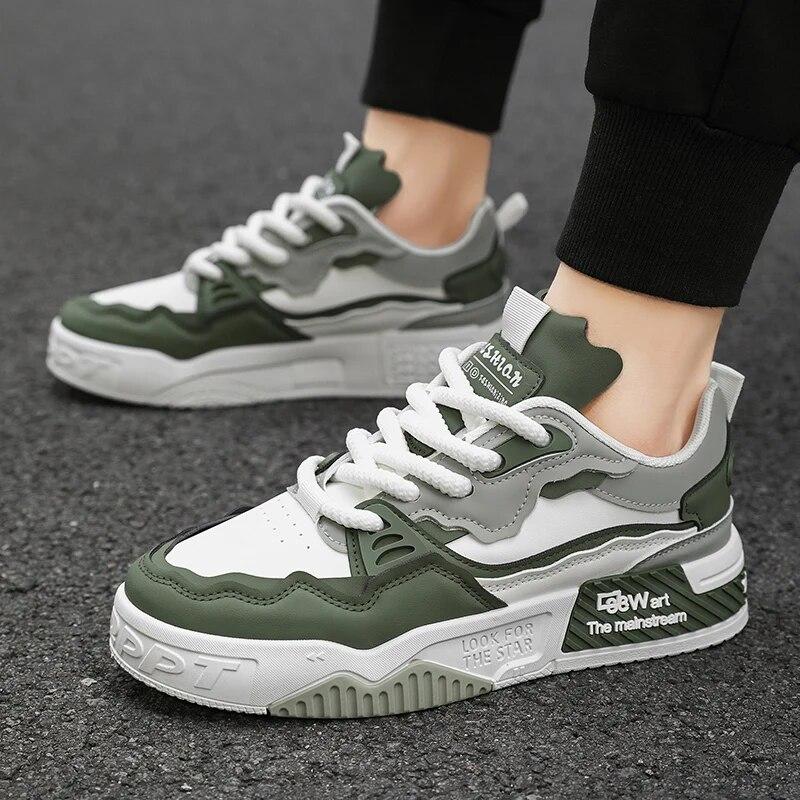 Mens Trendy Skate Shoes Comfy N Slip Casual Lace Up Sneakers for Mens Outdoor Activities