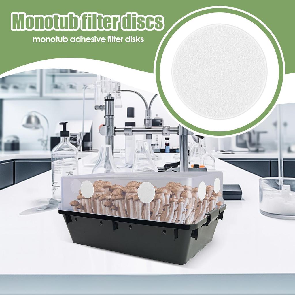 24x Mushroom Adhesive Filter Discs For Moisture Preservation Mushroom Grow Box Monotub Filters Cotton Humidity Retention Screen