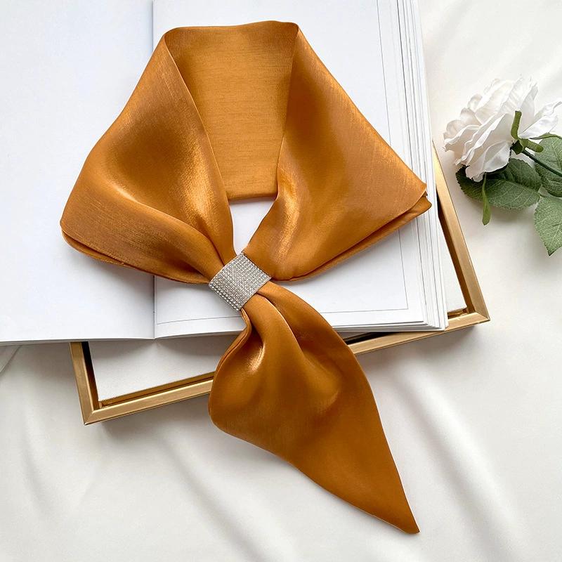 Farbe Für Frauen Für Mädchen Diamant Satin Falscher Kragen Seidenschal Kreuzschals Kreuz Halstuch KTY