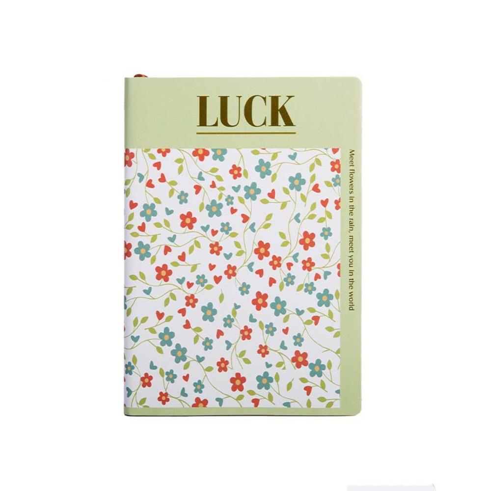 Cute Floral Flower Notebook PU Leather Class lined NoteBook Office Journal Diary Notepad  Travel зелёный