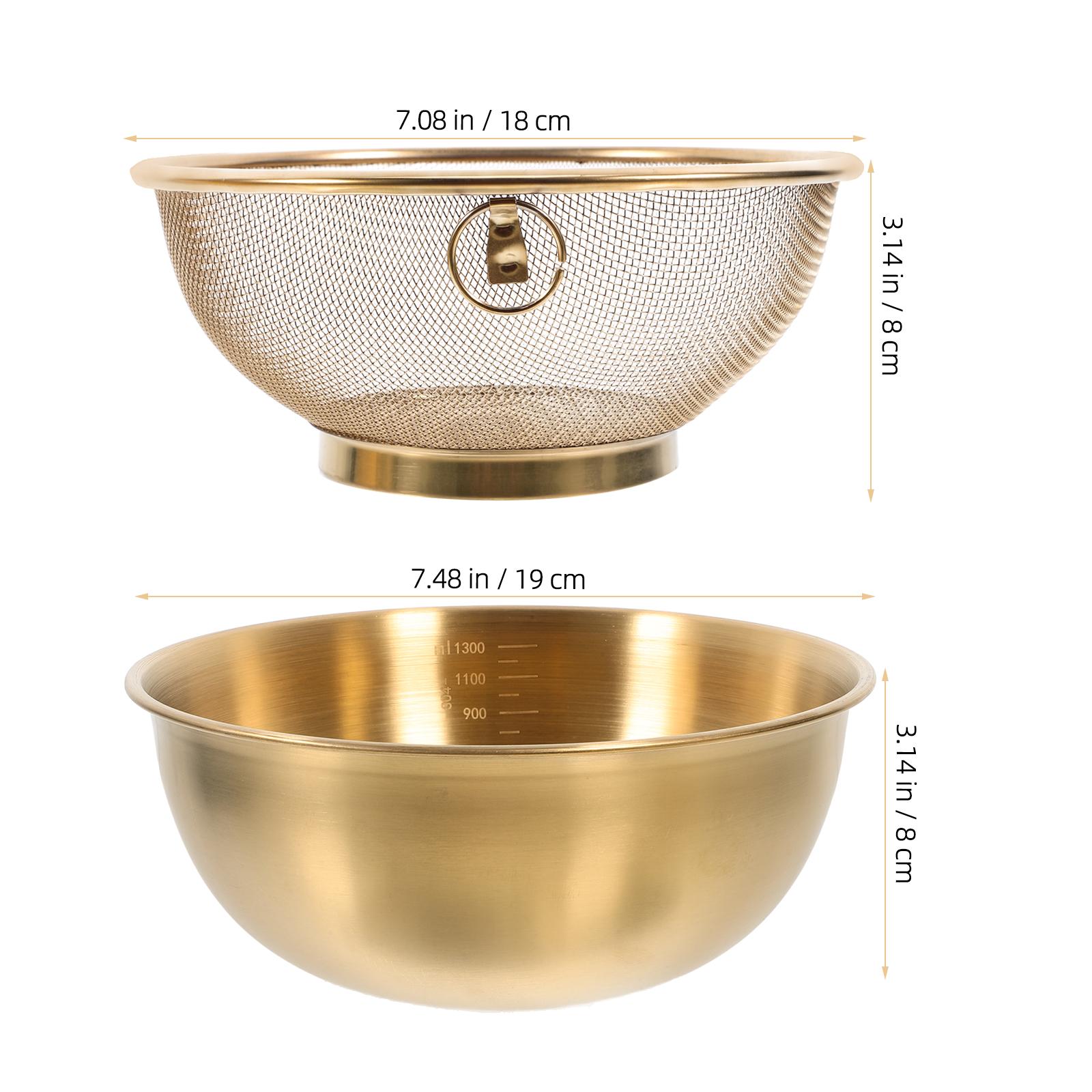 

2 шт. Нержавеющая сталь миска для смешивания дуршлаг корзина для риса дуршлаг корзина сито корзина для овощей фруктов раковина кухонный инструмент серебряный