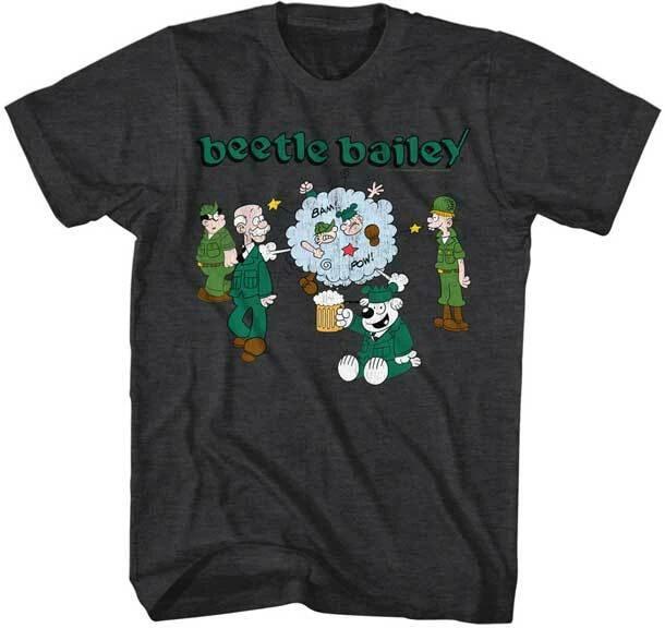Beetle Bailey 1960 s Cartoon Comic Strip Fight Bubble Men s T Shirt 4XL