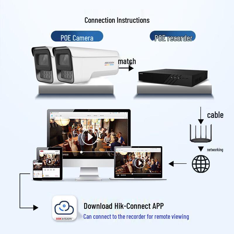 Hikvision 8MP True Full-Color 2.0 POE Network Bullet Camera