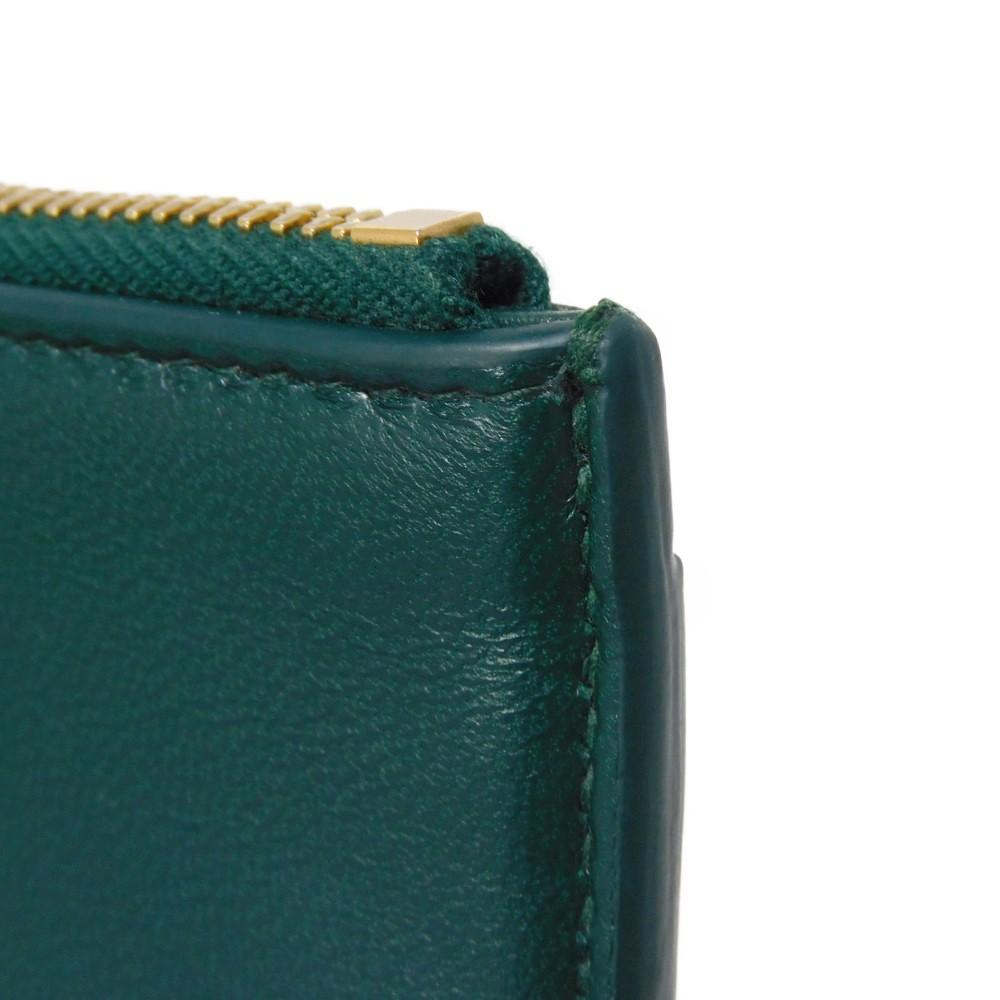 Used 11897 Cassette Card Case 765460 VCQC4 3049 7943 Current RFID IC Chip Maxi Intrecciato Emerald Green Unisex from