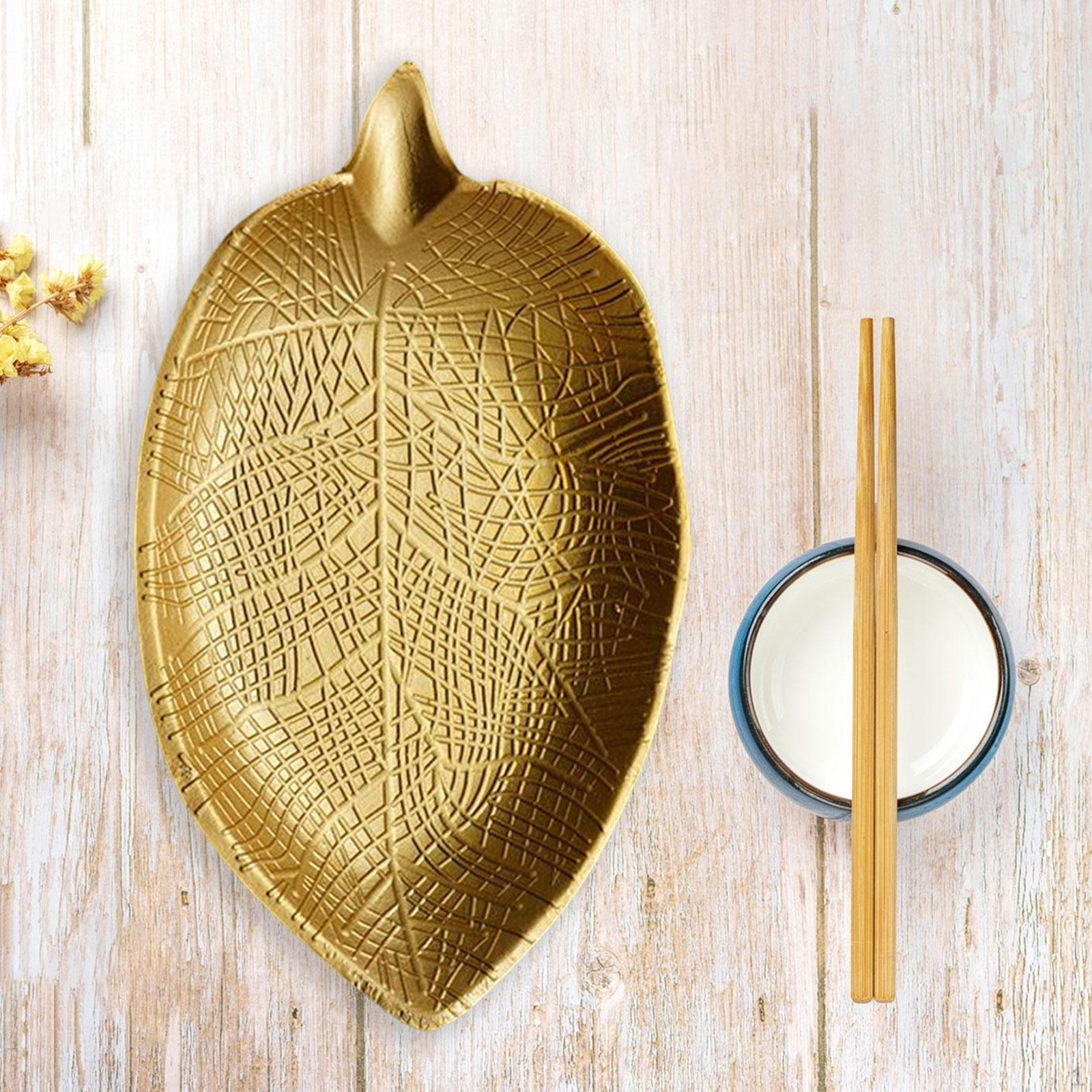 

Plate Bathroom Cosmetic Tray Bread Wooden Leaf Shape Refreshment Dessert for KTV Style B