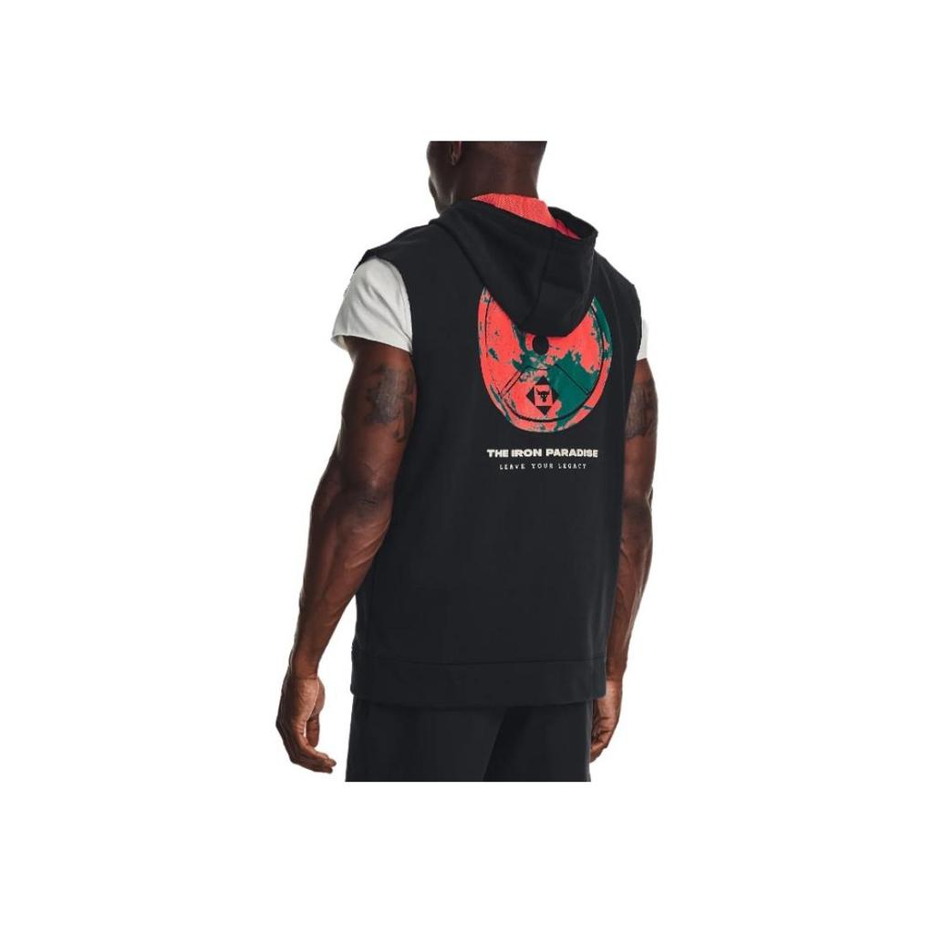 Under Armour Pánská mikina s kapucí na zip jednobarevná bez rukávů černá 1377434-001