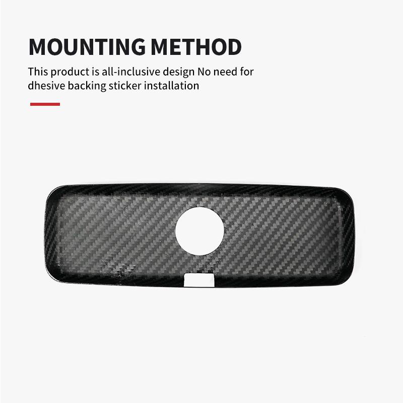 Fiat 500 Abarth Carbon Fiber Rearview Mirror Cover - Interior Decorative Accessory