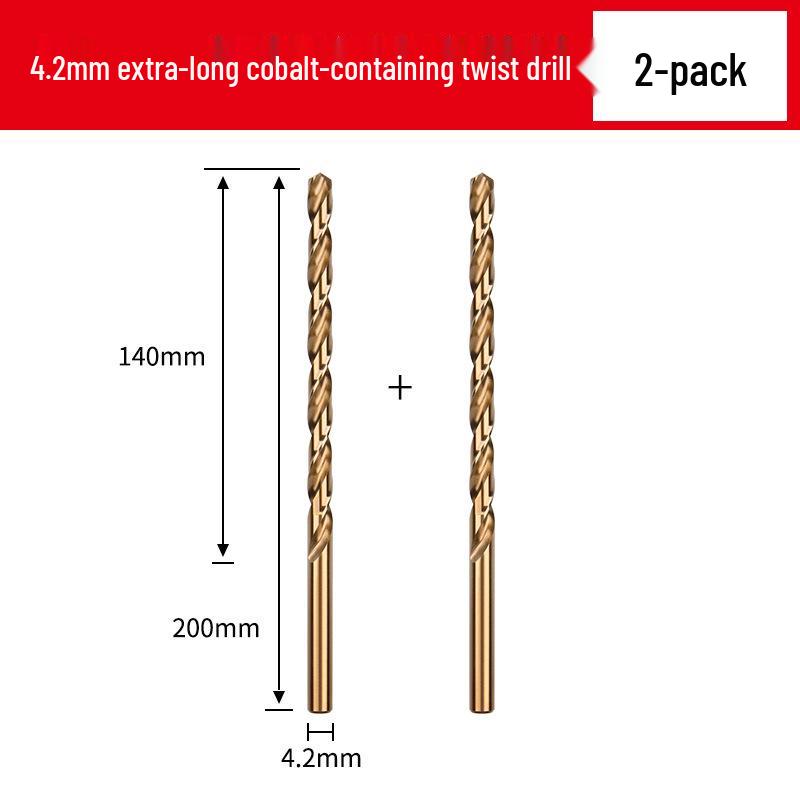 Cobalt Extra-Long High-Strength Alloy Twist Drill Bit for Stainless Steel and Woodworking