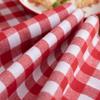 Home Linen Gingham Check Table Runner Cotton&Line Red Burgundy Checkered Table Runner Kitchen Dining Table Decoration Cover Perfect for Home Kitchen