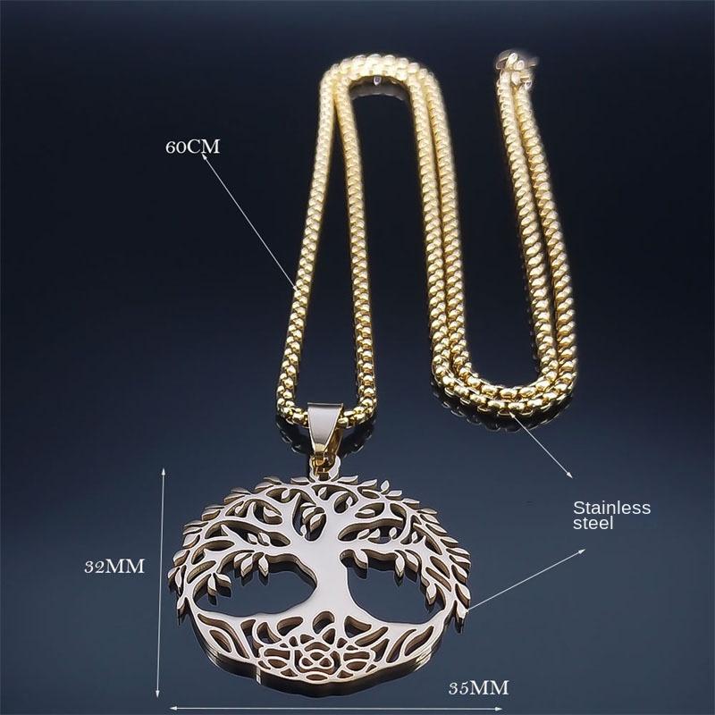 Tree of Life Necklace Stainless Steel Women's Pendant Necklace