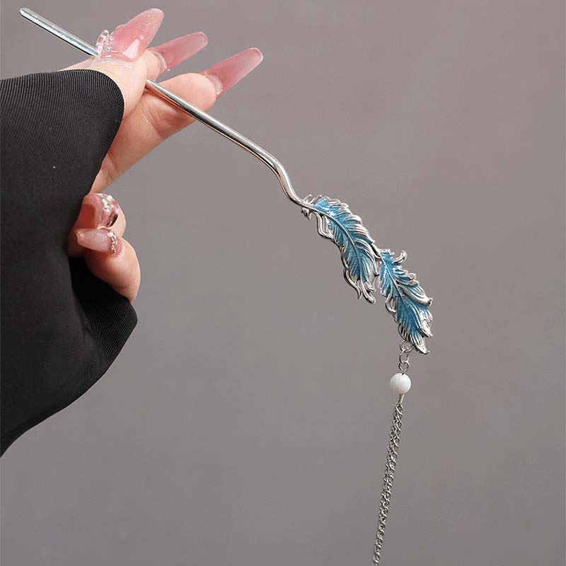Vintage Metall Feder Quaste Haarstäbe Für Frauen Mädchen Chinesischer Stil Hanfu Dutt Haarstäbe Kopfschmuck Haarschmuck