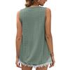 Sleeveless Eyelet Lace Tank Top for Women Casual Summer Scoop Neck Loose Fit Blouse Hollow Out Lightweight Shirt