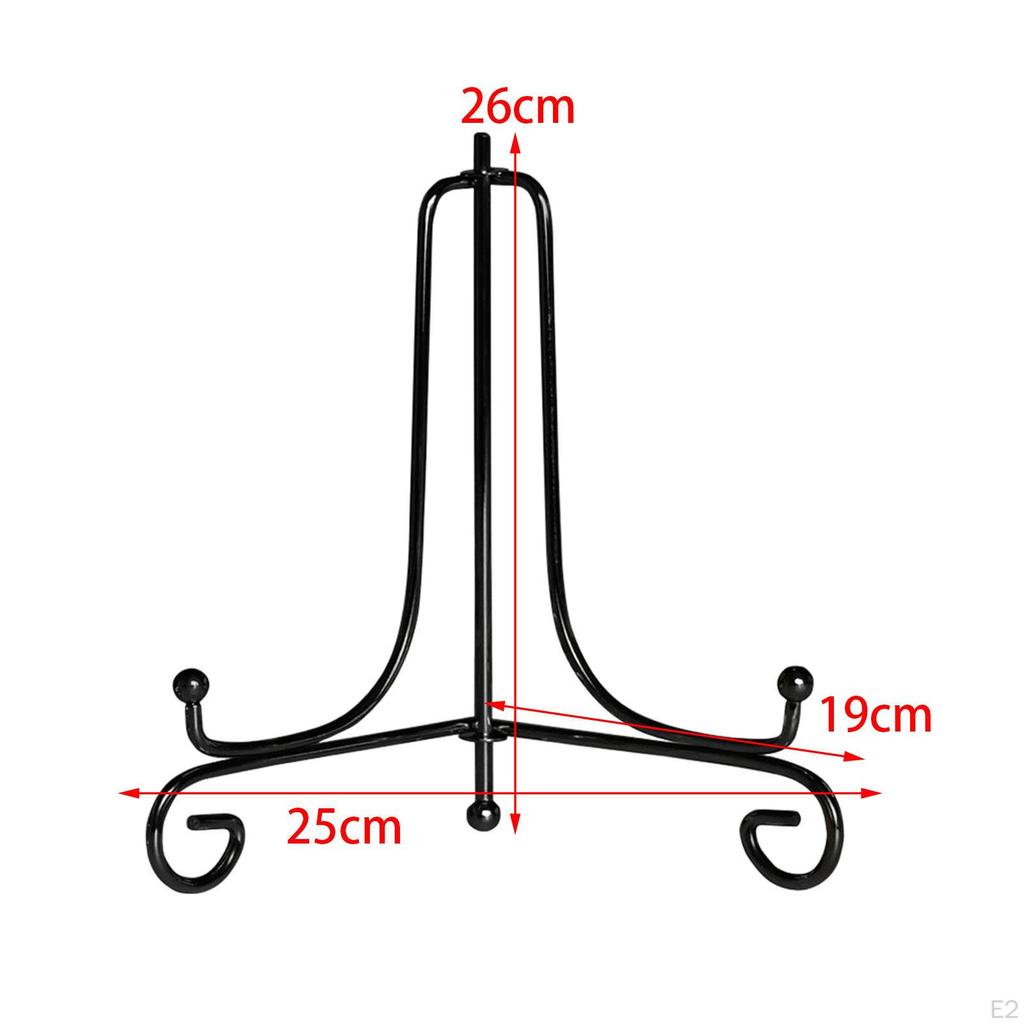 Adjustable Iron Display Stand for Showcasing Plates and Artwork