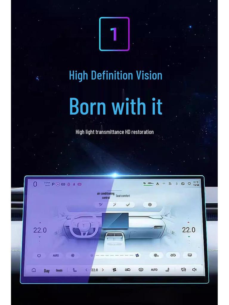 Deep Blue L06 Center Console Tempered Film: Compatible with 26 Navigation Display Models.