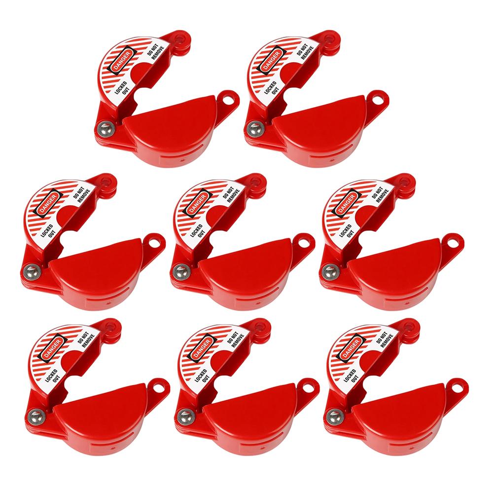 8pcs Red Padlocks Cylinder Tank Lockout Safety Valve Padlock ABS Outdoor Faucet Lock Gas Tank Lock Valve Lockout Device