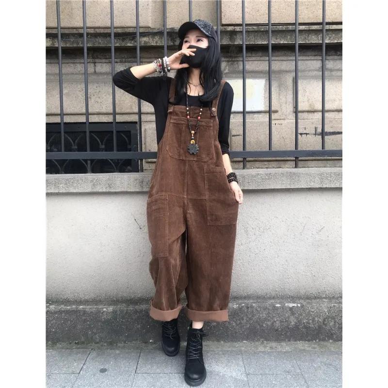 

Зимние свободные брюки из плотного литературного мяса, утолщенные, теплые, вельветовые, повседневные, женские, с тонкой спинкой, большие размеры S кофейный