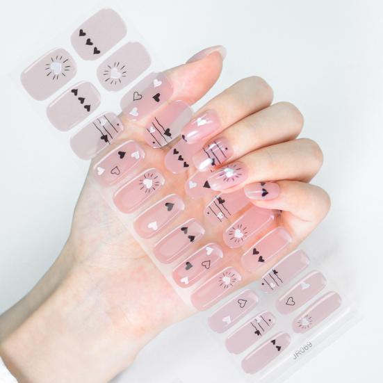 1 sada gelových nálepek na nehty pro křehké nehty Snadné odstranění Vodotěsné nálepky na nehty DIY obtisky na nehty s pilníkem Dřevěná tyčinka Vatový tampon
