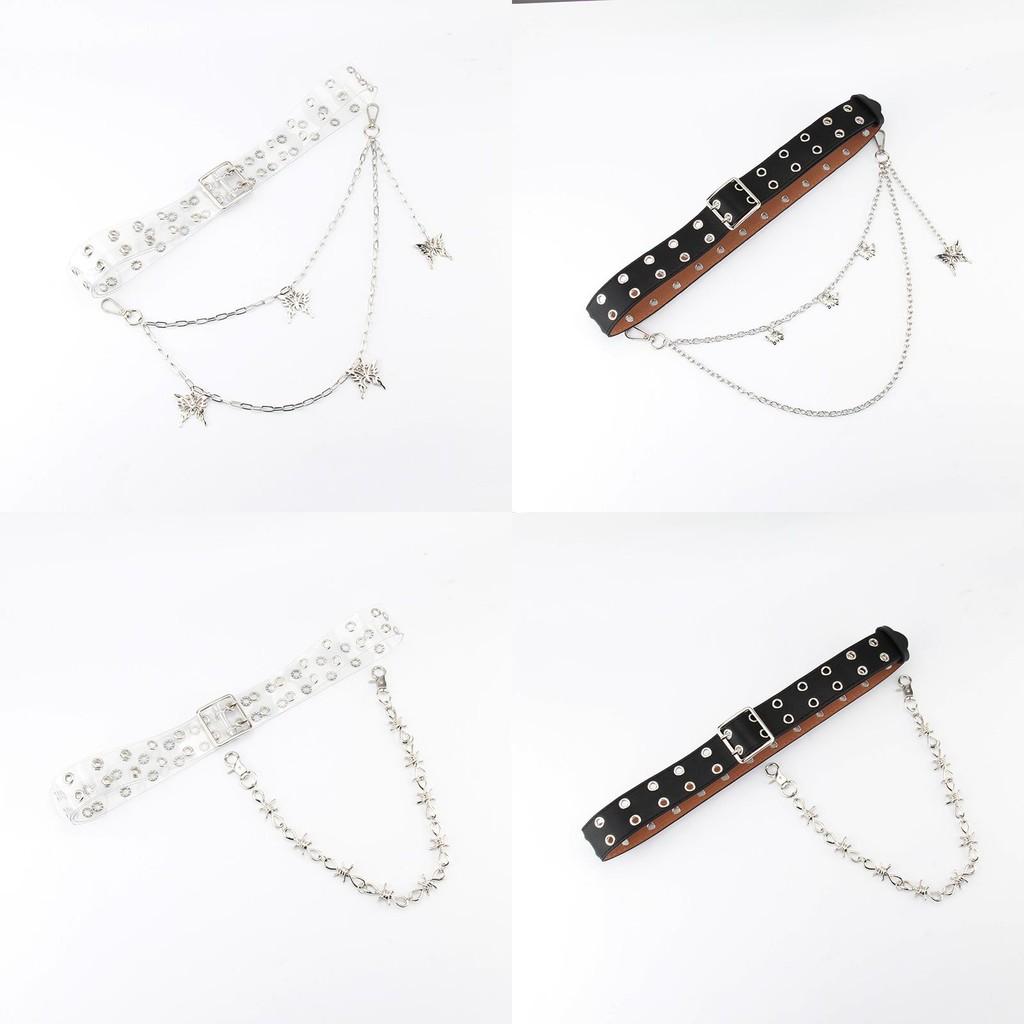 Breasted Fashion Double Design Women Waist Belt And Butterfly Metal Chain Decor