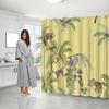 Tropical Rainforest Shower Curtain, Animal & Leaf Pattern, Hd Print, Countryside Style, Home/Bath Decor