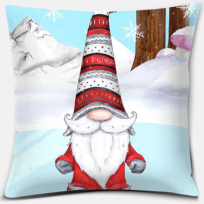 Santa Print Series Pattern Pillowcase Square Pillowcase Home Office Decoration Pillowcase
