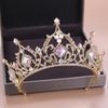 Fashion Wedding Hair Accessories Bridal Headdress Baroque Colored Rhinestone Crystal Crown Party Prom Queen Jewelry Crown Gift