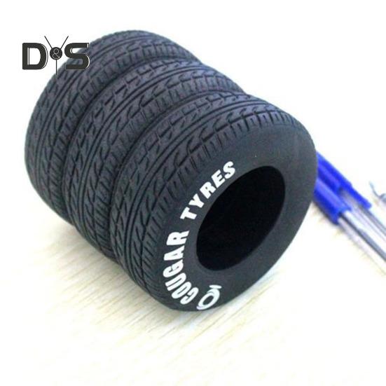 Pen Holder 3-Layer Car Tire Design Black Rubber Pen Holder Desk Organization Stationery Storage Organization Tool